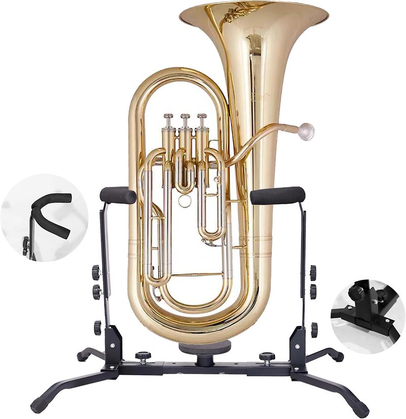 WHELPAW Adjustable Tuba Stand Holder – Durable, Lightweight, Foldable Design with Secure Locking System, Tuba Accessories - Image 1
